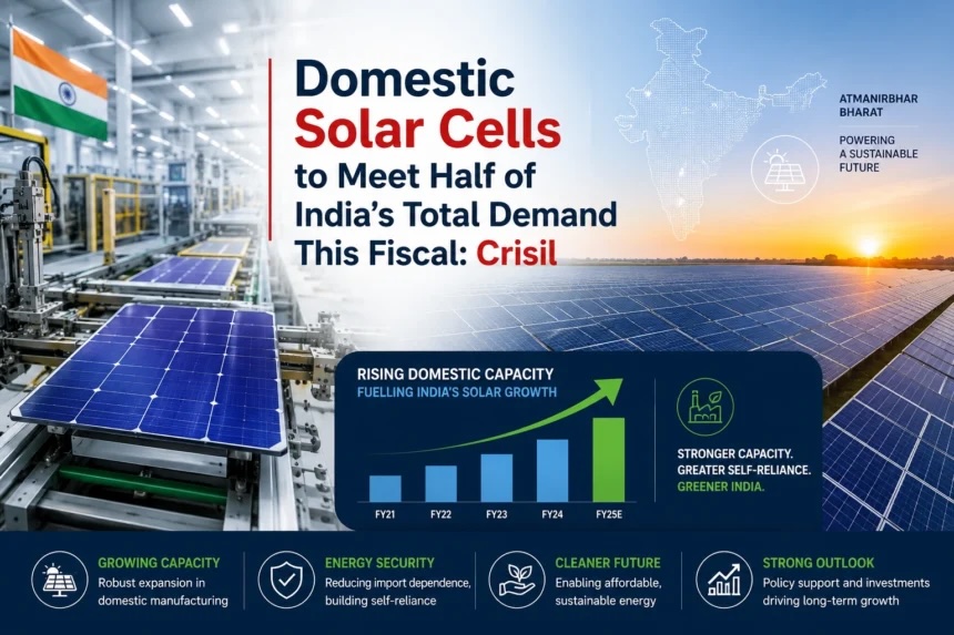 India’s Domestic Solar Cell Production Set to Meet 50% of Demand in FY27 as Manufacturing Capacity Surges: Crisil